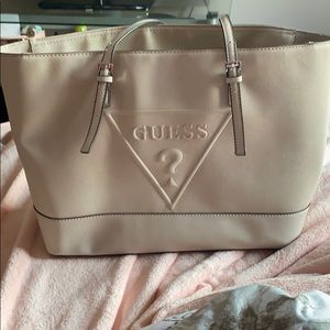 Soft pink guess tote bag